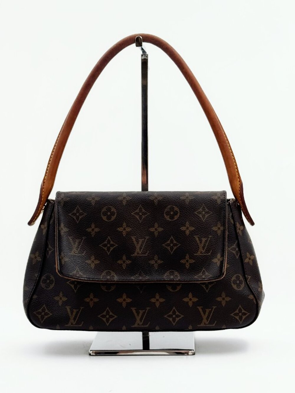 Louis Vuitton Monogram Shoulder Bag M10053 Vintage Brown Canvas Leather